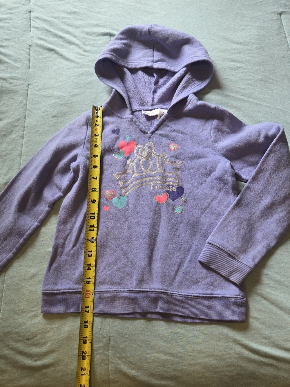 jumping beans Lavender Hooded Sweatshirt with Glitter Crown and Hearts